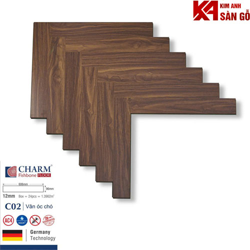 Sàn Gỗ Xương Cá 12mm Charm C02